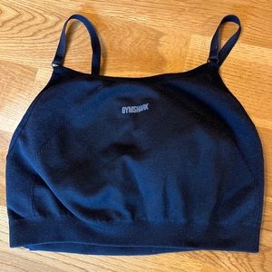 Womens Gymshark Padded Black Sports Bra Size Small Logo across back